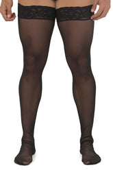 CandyMan 99533 Bas cuisses en maille Couleur Noir